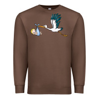 Chestnut stork with baby boy Premium Sweatshirt - BarkalooDesign