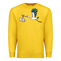 Lemon stork with baby boy Premium Sweatshirt - BarkalooDesign