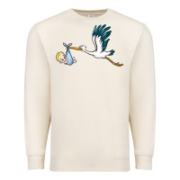 Sandshell stork with baby boy Premium Sweatshirt - BarkalooDesign