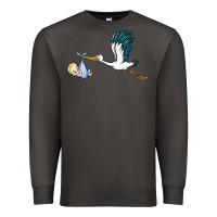 Smoke stork with baby boy Premium Sweatshirt - BarkalooDesign
