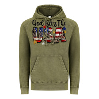 Vintage Olive god bless the usa Vintage Hoodie - CowGirlArtShop