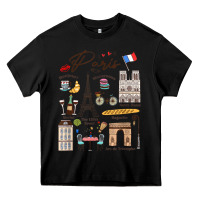 Black paris bonjour eiffel tower paris lover paris traveling vacay Heavy Core Tee - trangStudio