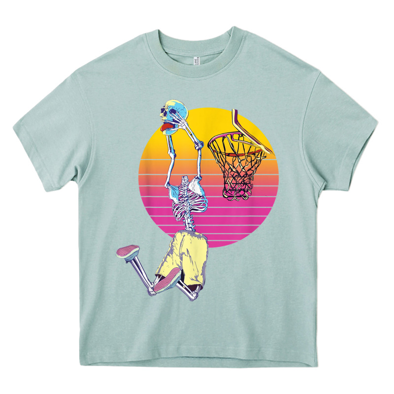 Basketball Player Halloween Pumpkin Skeletons Kids Boys Heavy Core Tee by trangStudio | Teevron