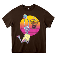 Chocolate Brown basketball player halloween pumpkin skeletons kids boys Heavy Core Tee - trangStudio