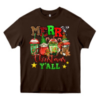 Chocolate Brown merry Christmas y'all gnome coffee Heavy Core Tee - Jasminsmagicworld
