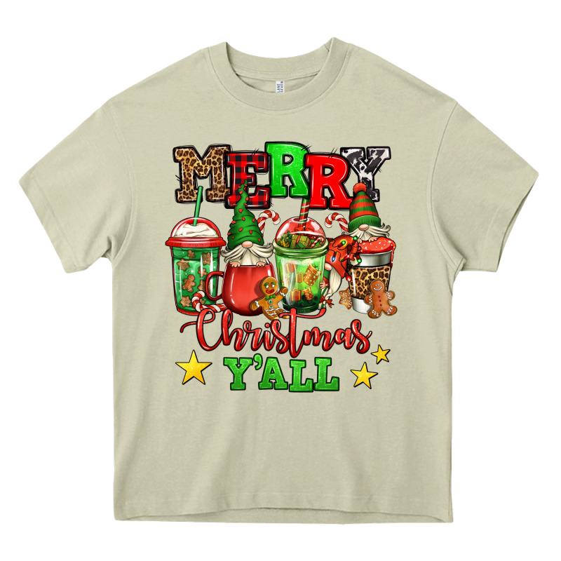 Merry Christmas Y'all Gnome Coffee Heavy Core Tee by Jasminsmagicworld | Teevron