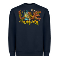 Navy Love Camping Heavyweight Sweatshirt - CowhideDigitalArt
