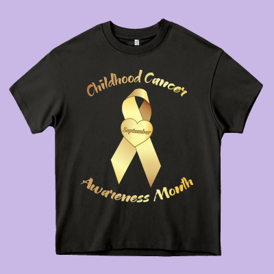 Childhood Cancer Awareness Children Cure Kids Heavy Core Tee Designed By Designpulse