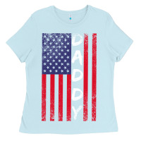 Baby Blue Daddy American Flag Ladies Tee - Bettercallsaul
