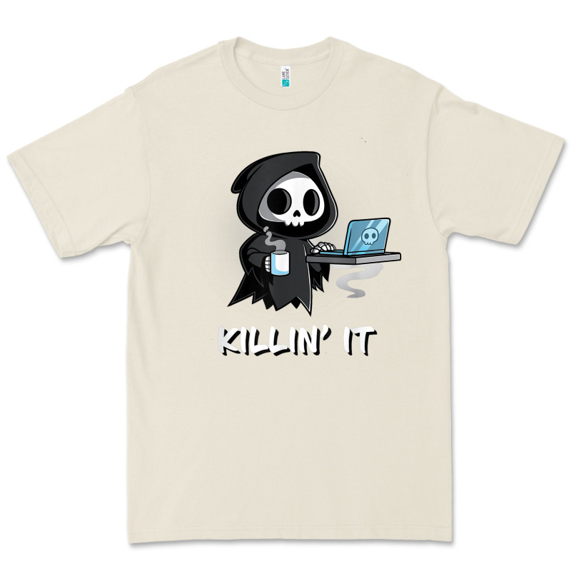 Killin' It Shirt Funny Grim Reaper Halloween Sarcasm Premium Tee by trangStudio | Teevron