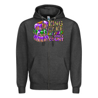 Charcoal Heather king cake calories dont count Zipper Hoodie - RacoonDesign