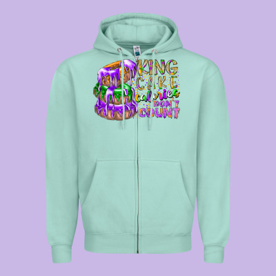 King Cake Calories Dont Count Zipper Hoodie Designed By Racoondesign