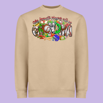 My Favorite Platers Call Me Grandma Baseball Heavyweight Sweatshirt Designed By Cowhidedigitalart