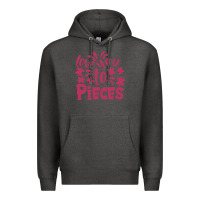 Charcoal Heather love you to pieces Premium Hoodie - CowhideDigitalArt