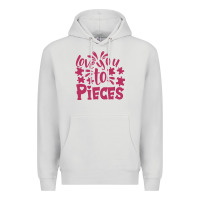 Dove Grey love you to pieces Premium Hoodie - CowhideDigitalArt