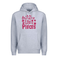 Heather Grey love you to pieces Premium Hoodie - CowhideDigitalArt