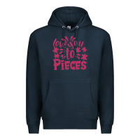 Navy love you to pieces Premium Hoodie - CowhideDigitalArt