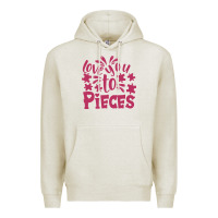 Oatmeal Heather love you to pieces Premium Hoodie - CowhideDigitalArt