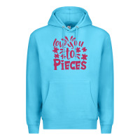 Ocean Blue love you to pieces Premium Hoodie - CowhideDigitalArt