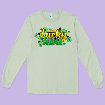 Lucky Mama St Patricks Long Sleeve Tee Designed By Howdyjamesfarm