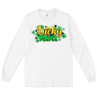 White lucky mama st patricks Long Sleeve Tee - HowdyJamesFarm