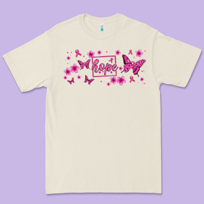 Hope Breast Cancer Butterfly Premium Tee Designed By Jasminsmagicworld