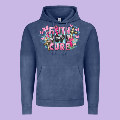 Faith Hope Cure Cancer Awareness Vintage Hoodie Designed By Howdyjamesfarm