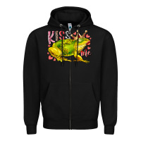 Black kiss me frog Zipper Hoodie - RacoonDesign