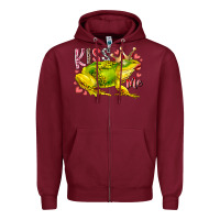 Burgundy kiss me frog Zipper Hoodie - RacoonDesign