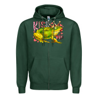 Sports Green kiss me frog Zipper Hoodie - RacoonDesign