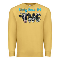 Antique Gold holy cow i'm one Premium Sweatshirt - BarkalooDesign