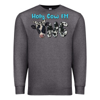 Charcoal Heather holy cow i'm one Premium Sweatshirt - BarkalooDesign