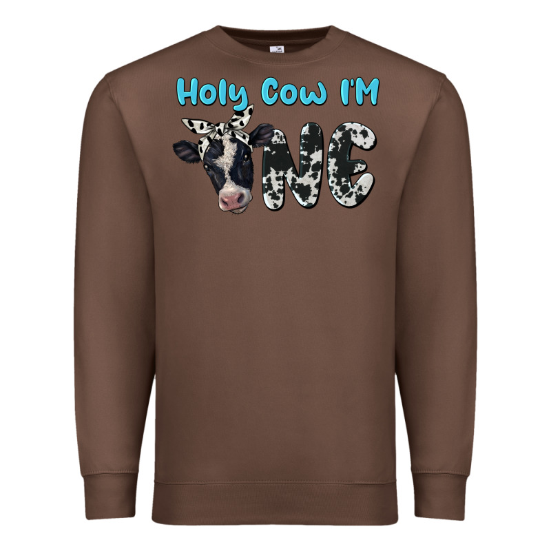 Holy Cow I'm One Premium Sweatshirt by BarkalooDesign | Teevron