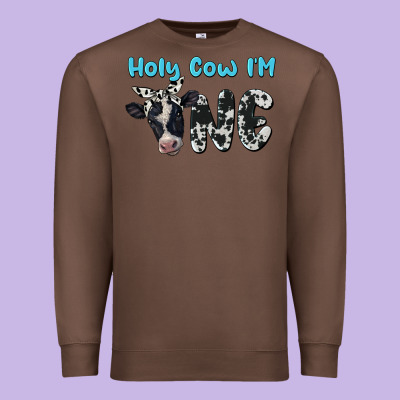 Holy Cow I'm One Premium Sweatshirt Designed By Barkaloodesign