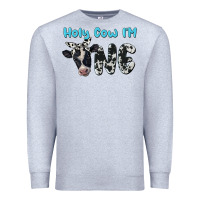 Heather Grey holy cow i'm one Premium Sweatshirt - BarkalooDesign