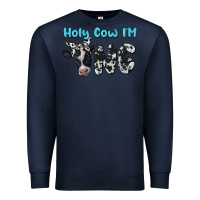 Navy holy cow i'm one Premium Sweatshirt - BarkalooDesign