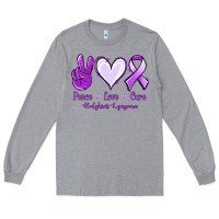 Heather Grey Peace Love Cure Odgkins Lympoma Long Sleeve Tee - Jasminsmagicworld