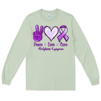 Matcha Peace Love Cure Odgkins Lympoma Long Sleeve Tee - Jasminsmagicworld