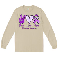 Mushroom Peace Love Cure Odgkins Lympoma Long Sleeve Tee - Jasminsmagicworld