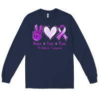 Navy Peace Love Cure Odgkins Lympoma Long Sleeve Tee - Jasminsmagicworld