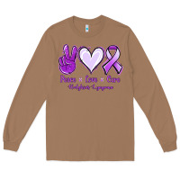 Toasted Coconut Peace Love Cure Odgkins Lympoma Long Sleeve Tee - Jasminsmagicworld