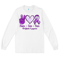 White Peace Love Cure Odgkins Lympoma Long Sleeve Tee - Jasminsmagicworld