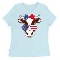 Baby Blue Cow 4Th Of July Independence Day Ladies Tee - Bettercallsaul
