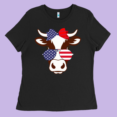 Cow 4th Of July Independence Day Ladies Tee Designed By Bettercallsaul