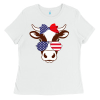 White Cow 4Th Of July Independence Day Ladies Tee - Bettercallsaul