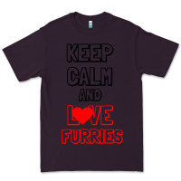 Plum Keep Calm And Love Furries Premium Tee - Bettercallsaul