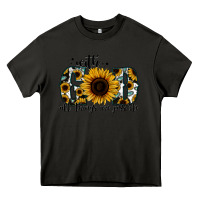 Asphalt with god all things are possible sunflower Heavy Core Tee - Jasminsmagicworld