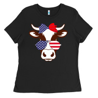 Black Cow 4Th Of July Independence Day Ladies Tee - Bettercallsaul