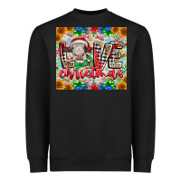 Black Love Christmas cow Heavyweight Sweatshirt - CowhideDigitalArt