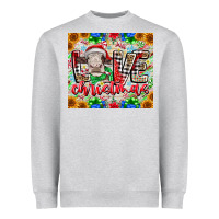 Heather Grey Love Christmas cow Heavyweight Sweatshirt - CowhideDigitalArt